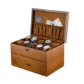 Wooden Double-Layer Watch Storage Box With Lock Jewelry Collection Display Box, 20 Epitope, 20 Epitope With Glass Sunroof