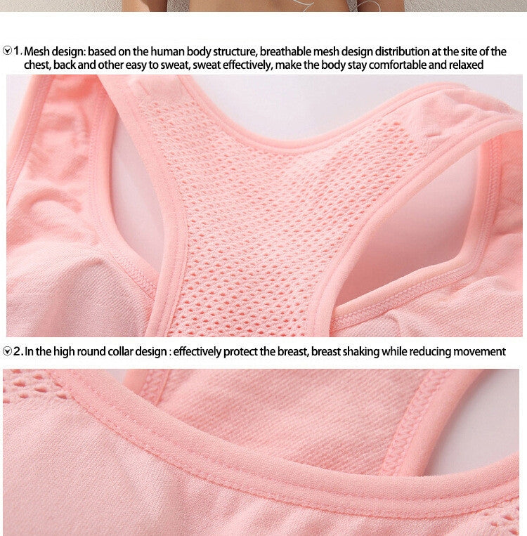 High Stretch Breathable Top Fitness Women Padded Sports Bra, Size:L (White)