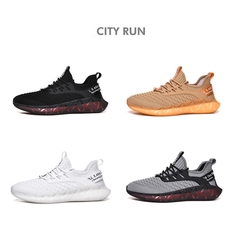 Men Lightweight Breathable Mesh Sneakers Flying Woven Casual Running Shoes, 46