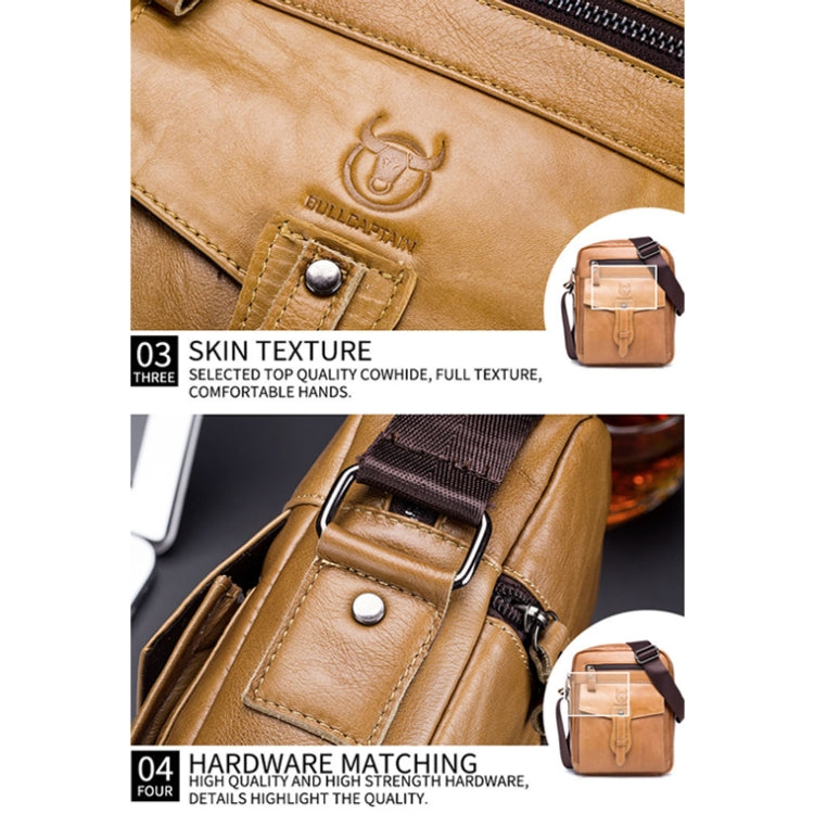 BUFF CAPTAIN 053 Men Leather Shoulder Messenger Bag First-Layer Cowhide Large Capacity Briefcase, Specification：, Large (Yellow Brown), Small (Yellow Brown), Large (Black), Small (Black), Large (Dark Brown), Small (Dark Brown)