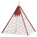 Indian Children Tent Cotton Cloth Indoor Play House Parent-Child Doll House, Pink Stars, Wavy Pattern