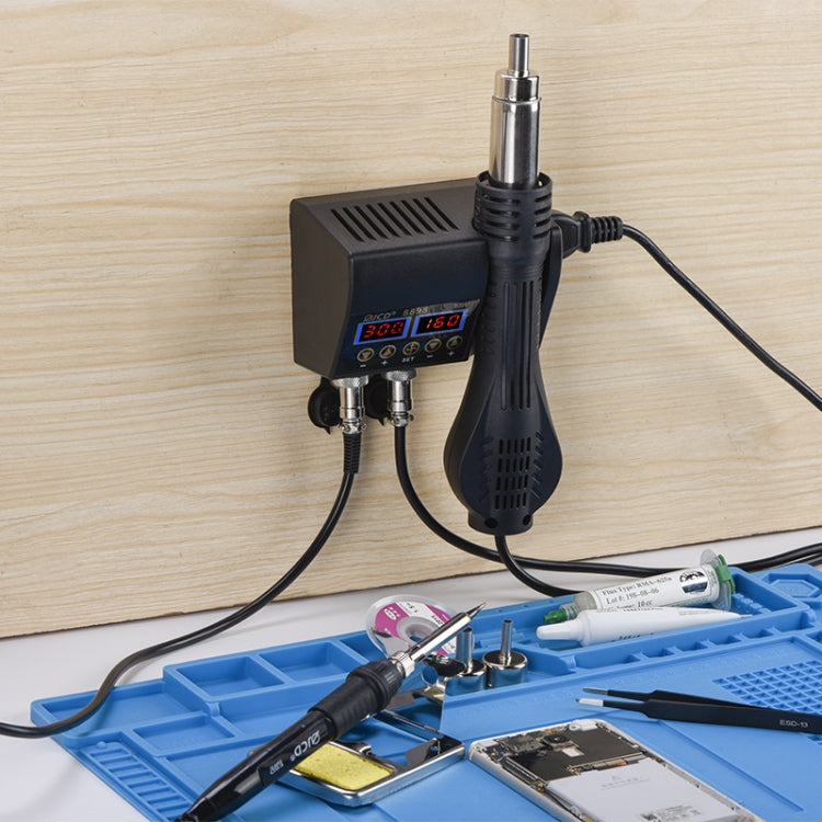 Hot Air Desoldering Station Dual Digital Display Two In One Temperature Control Electric Soldering Iron Soldering Station,, EU Plug