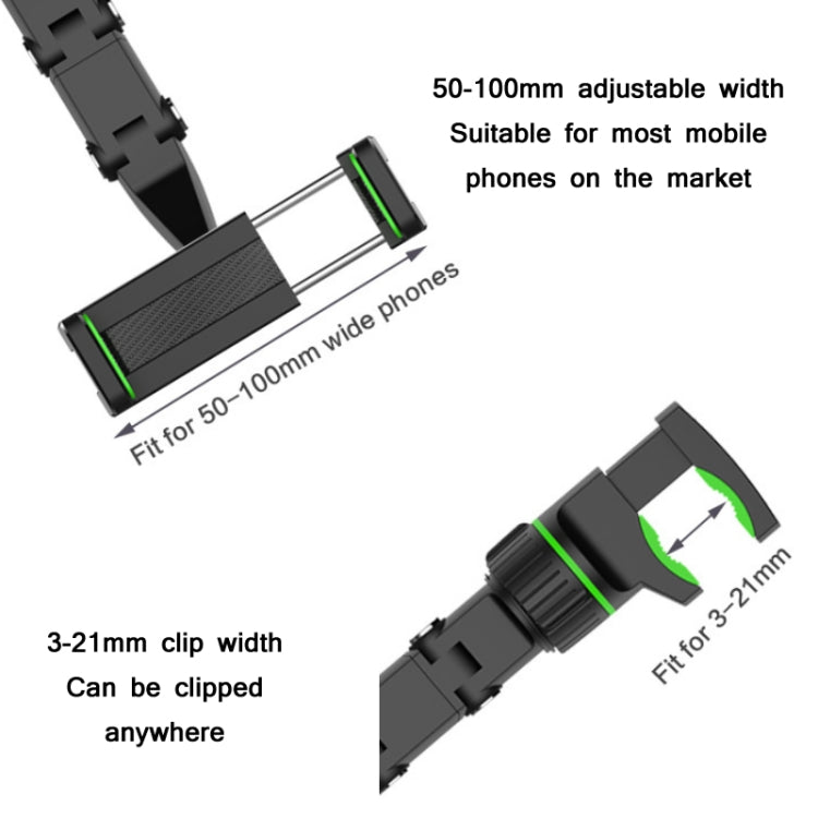 Multifunctional Vehicle-mounted Video Shooting Rearview Mirror Bracket, Green, Grey