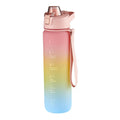 1000ml Large Capacity Gradient ColorsPlastic Sports Water Cup, Cherry Pink, Sky Blue, Silver Gray