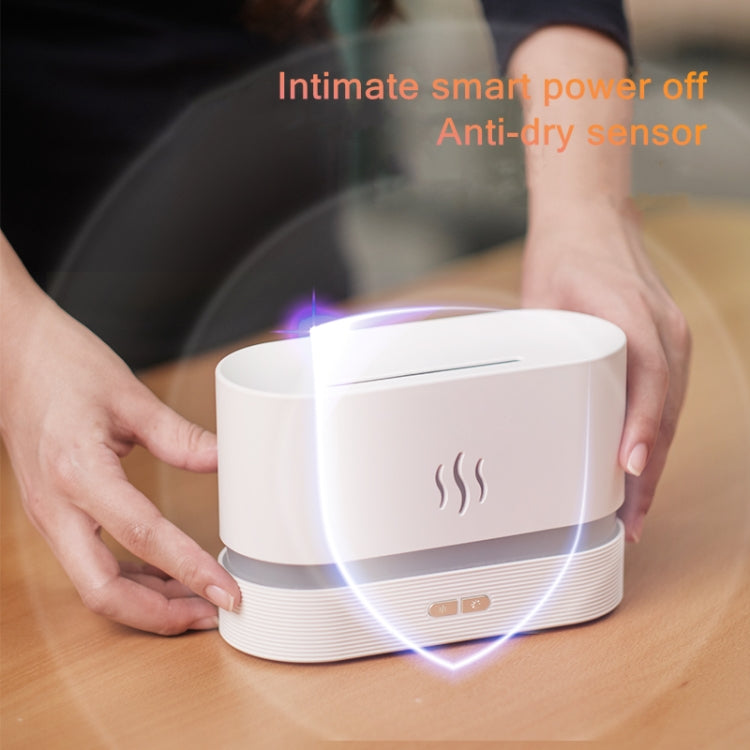Flame Aroma Diffuser Night Light Humidifier(Black)
