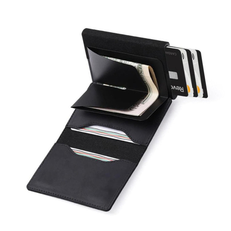 Anti-Theft Positioning Wallet Men Card Holder Mini Wallets For Airtag(Cowhide Dark Brown)
