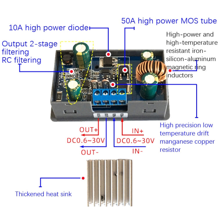 5-30V Adjustable DC Voltage Regulator Power Module Solar Charge, 5-30V
