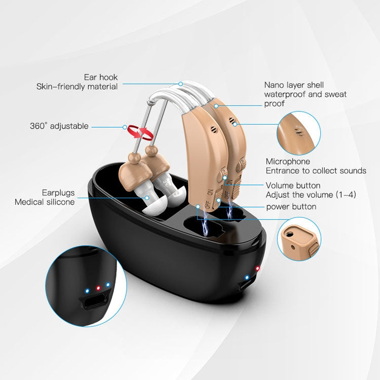 Elderly Use Can Charge Sound Amplifier Hearing Aid, Specification:, US Plug, EU Plug
