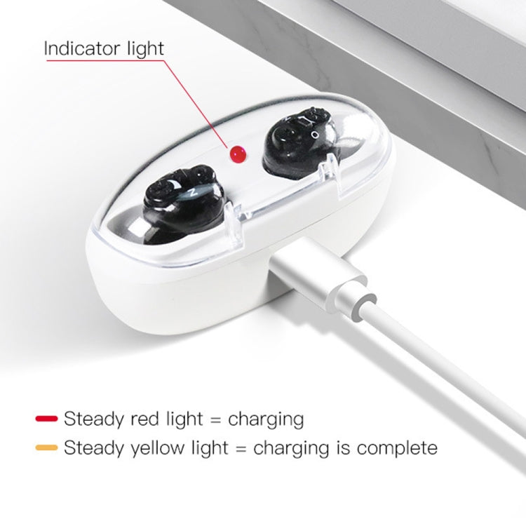 Old People Voice Amplifier Hearing Aid Magnetic Charge Dual-unit Sound Collector, US Plug, EU Plug
