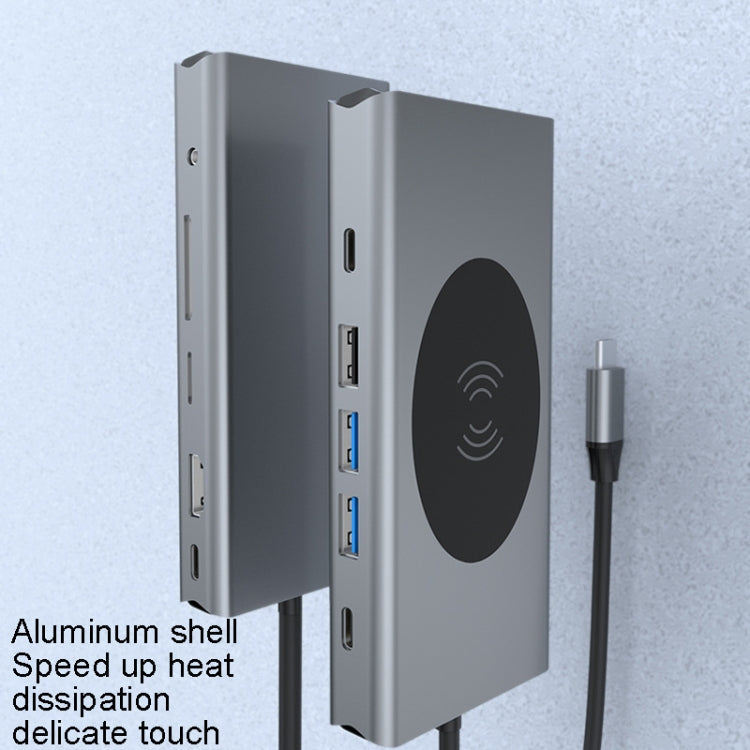 BX13V 13 In 1 Type-C Docking Station Wireless Charging Hub, BX13V
