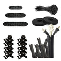 Desktop Data Cable Organizer Storage Winder Combination Set, 119 In 1, Zipper:126 In 1, Network Pipe:126 In 1