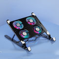 Laptop Radiator Bracket Folding Storage Air-cooled Cooling Base,Style:, Four Fan