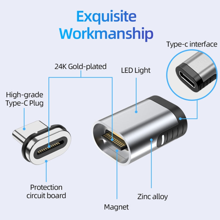 TZ28 PD 100W 24Pin Fast Charge Data and Video Transmission Type-C / USB-C Magnetic Adapter