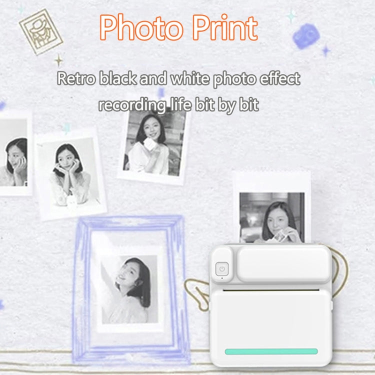 C19 200DPI Student Homework Printer Bluetooth Inkless Pocket Printer Blue Set