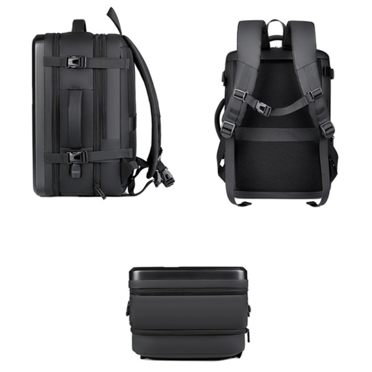 Large-capacity Waterproof Expandable Hard Shell Backpack with USB Charging Hole(161 Dark Gray)