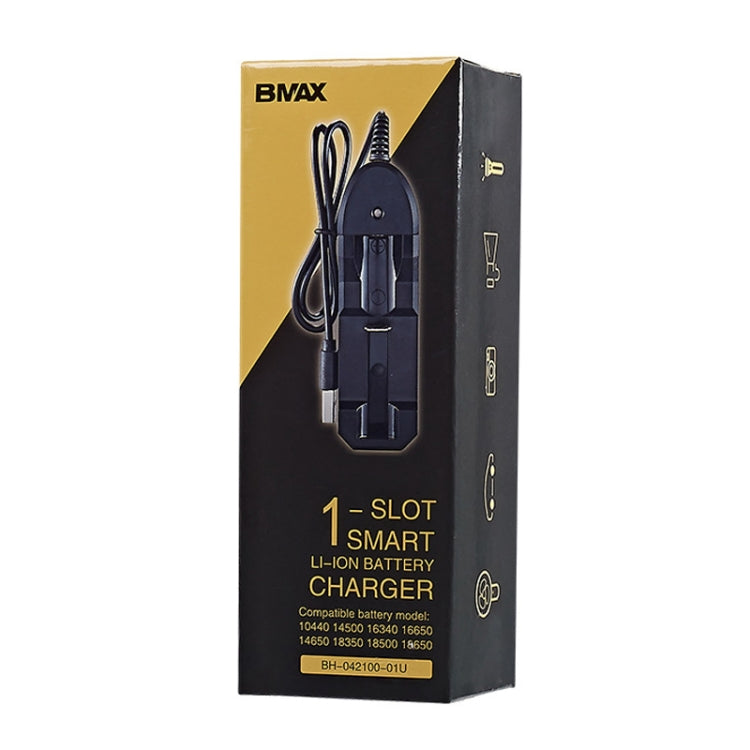 3 PCS BMAX 18650 Lithium Battery Single Slot USB Charger