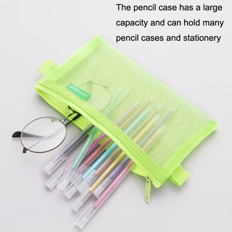 Hechooses D033 Transparent Mesh Exam Portable Pen Bag, Style:, Square (Black), Square (White), Square (Gray), Square (Pink), Square (Blue), Square (Green), Triangle (Black), Triangle (White), Triangle (Gray), Triangle (Pink), Triangle (Blue)           ...