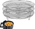 Air Fryer Accessories 8-inch Three Layer Round Grill Steam Rack, Round