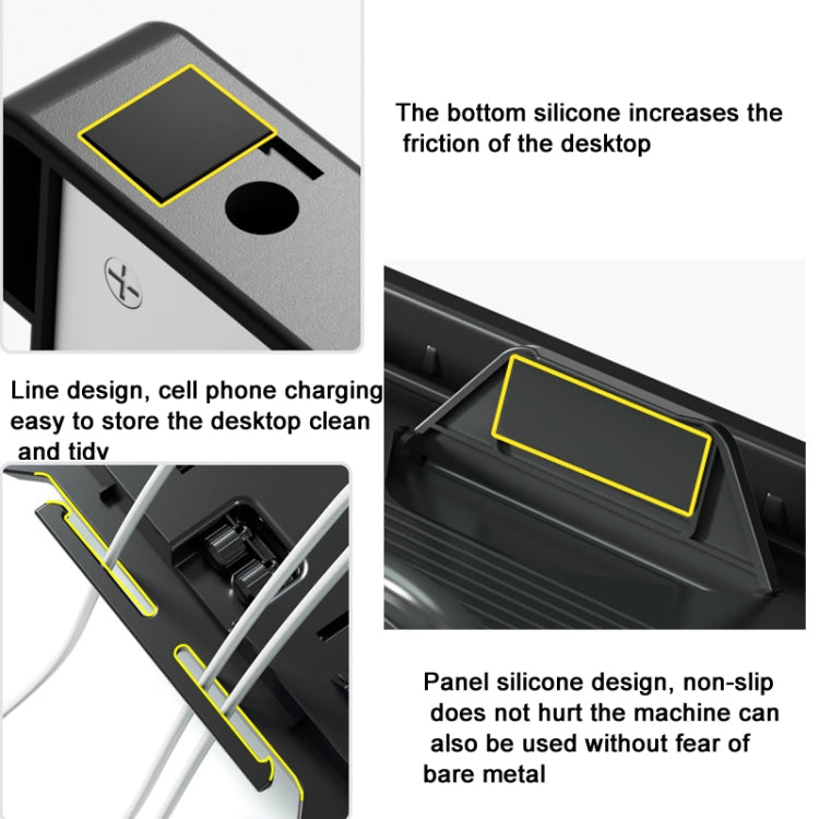 Double Layer Foldable Lift Laptop Stand  Aluminum Computer Heightening Bracket