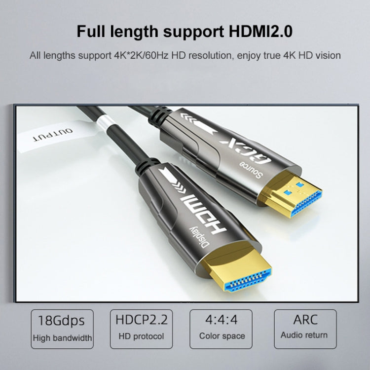 HDMI 2.0 Male To HDMI 2.0 Male 4K HD Active Optical Cable, Cable Length: 10m
