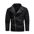 Mens Lapel Leather Motorcycle Jacket, S, M, L, XL, XXL, 3XL