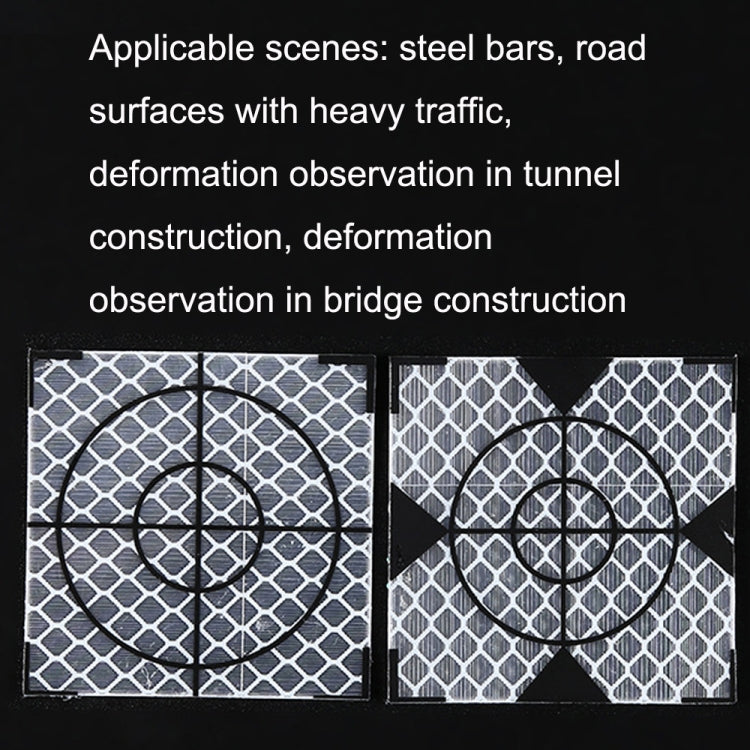 FP001 Diamond Tunnel Mapping Reflective Sticker Monitoring Measurement Point Sticker, Size: 60x60mm, 60x60mm, 60x60mm With Triangle