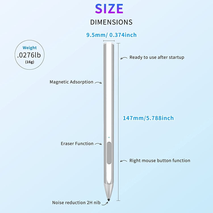 For Microsoft Surface Pro7/6/5/4 PROX Go Book Touch Pen, For Microsoft Surface Red, For Microsoft Surface Black, For Microsoft Surface Silver