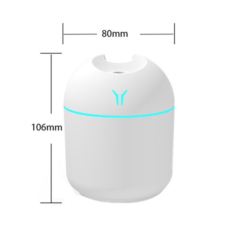 USB Mini Desktop Colorful Night Light Car Humidifier, Spec: 250ml (Y-Pink)