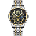 BINBOND 4010 Multifunctional Waterproof Hollowed Luminous Quartz Watch