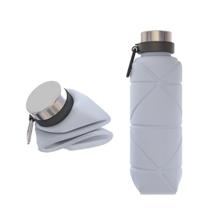 Outdoor Silicone Folding Water Cup Telescopic Water Bottle Travel Drinking Cup With Carabiner, 700ml Black, 700ml Grey, 700ml Red, 700ml Wine Red, 700ml Blue