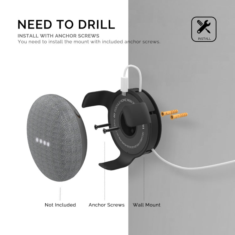 For Amazon Echo Dot 3 AhaStyle PT62 Wall Bracket Smart Speaker Bracket White