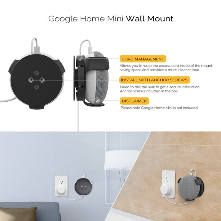 For Amazon Echo Dot 3 AhaStyle PT62 Wall Bracket Smart Speaker Bracket White