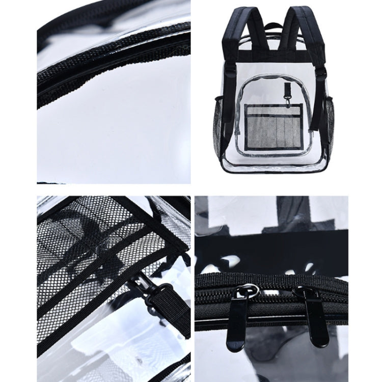 PVC Transparent Waterproof Backpack Student School Bag, Large Purple, Large Light Grey, Large Black, Small Pink, Small Black, Small Gray, Candy Color Black, Candy Color Green, Candy Colo Pink
