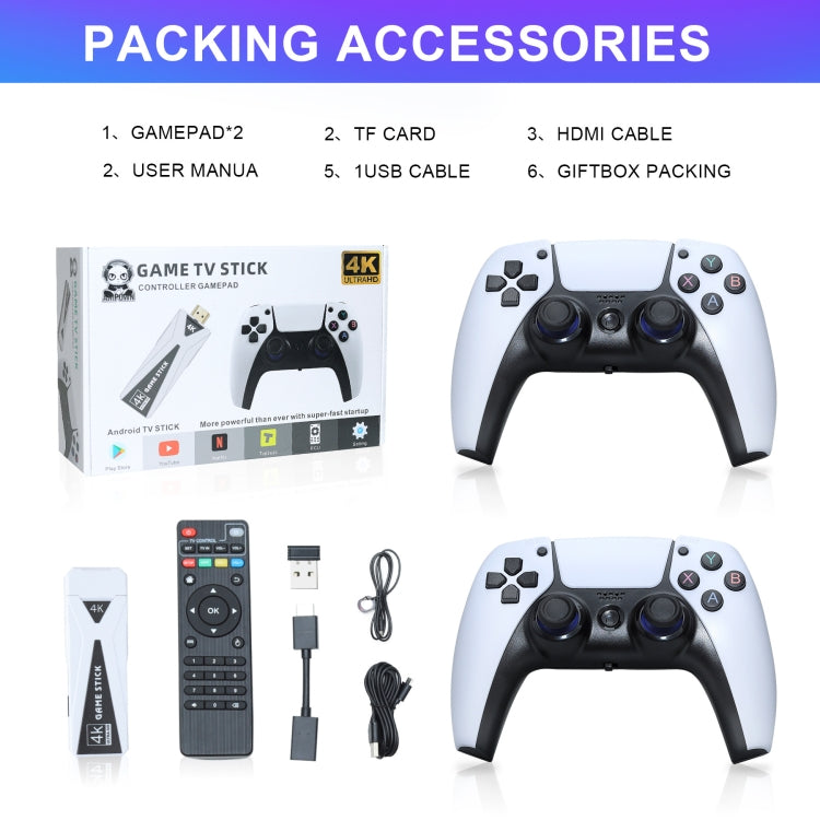 U10 Video Game Console 64G 10000+ Games Retro Handheld 4K TV Game Stick Wireless Controller