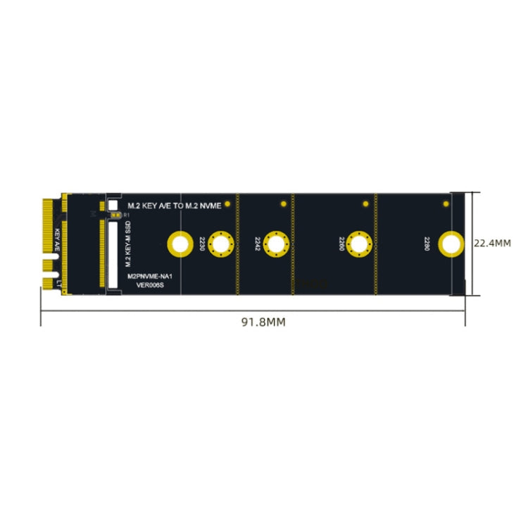 M2 KEY A/E to NVME KEY-M Adapter Expansion Card WIFI Interface, M2 KEY A/E to NVME KEY-M