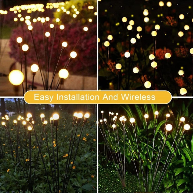 2sets Solar Firefly Lights Christmas Outdoor Garden Waterproof Lawn Lights, Color: 6 Head Color Light