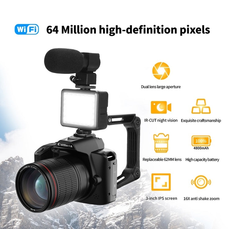 Dual-camera  64 Million Pixel High-definition WIFI Digital Camera Standard+Fill Light