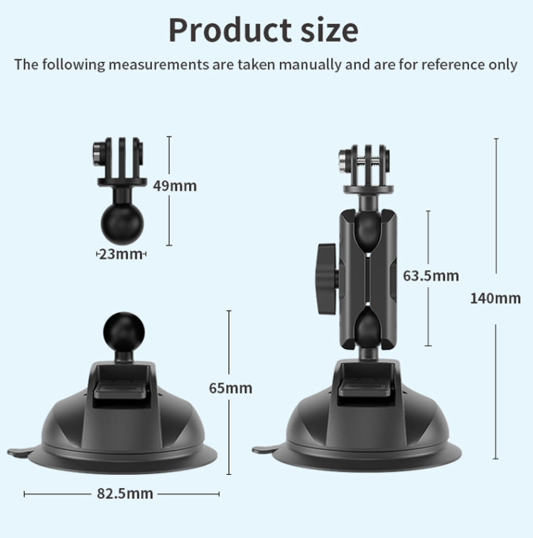 TELESIN Car Action Camera Holder Suction Cup 360 Degree Adjustable