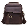 HUMERPAUL Men Leather Cross-Body Bag Shoulder Bag, MH577 (Brown)
