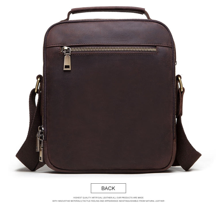 HUMERPAUL Men Leather Cross-Body Bag Shoulder Bag, MH577 (Brown)