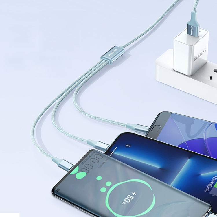 ROMOSS CB25 3 In 1 3.5A  8 Pin + Micro USB + Type C/USB-C Cable 1.5m(Space Gray)