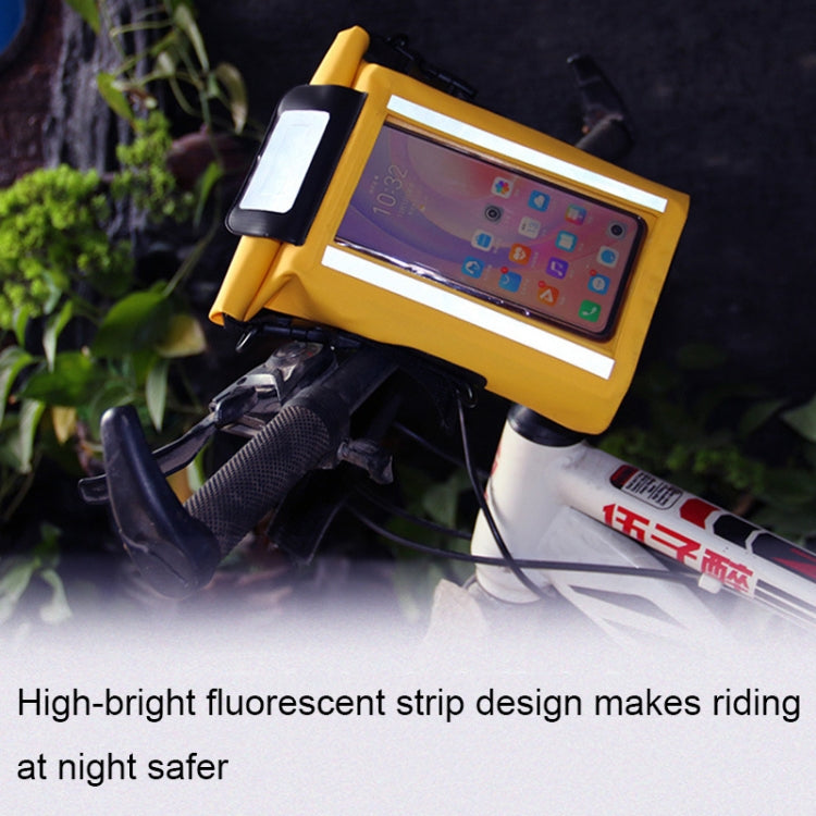 Swimming Touch Screen Mobile Phone Waterproof Bag Bicycle Waterproof Front Beam Bag(Blue)
