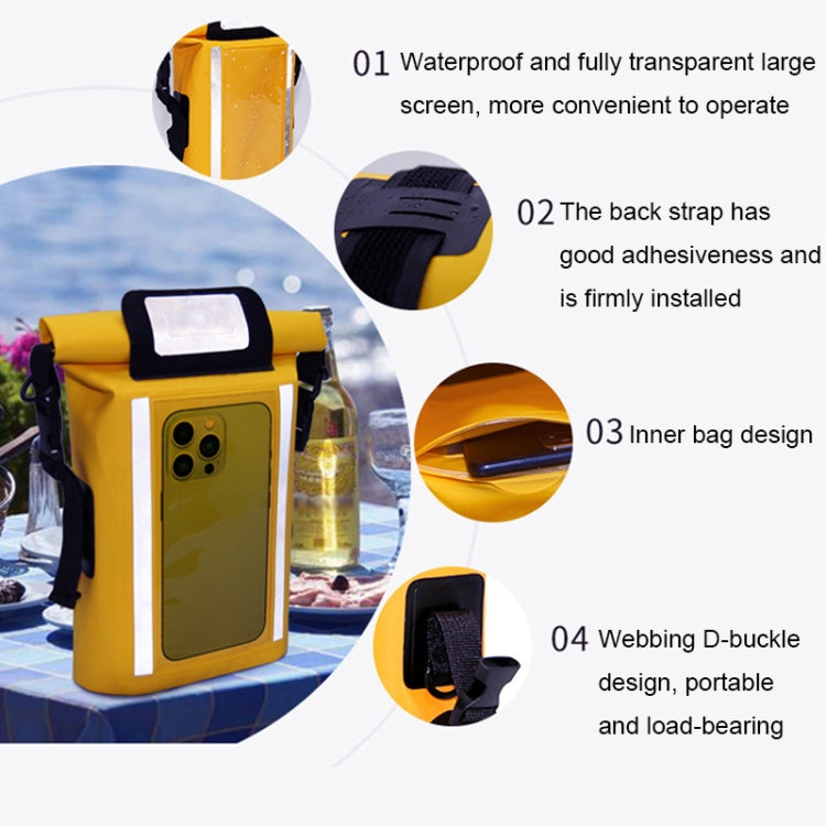 Swimming Touch Screen Mobile Phone Waterproof Bag Bicycle Waterproof Front Beam Bag(Blue)