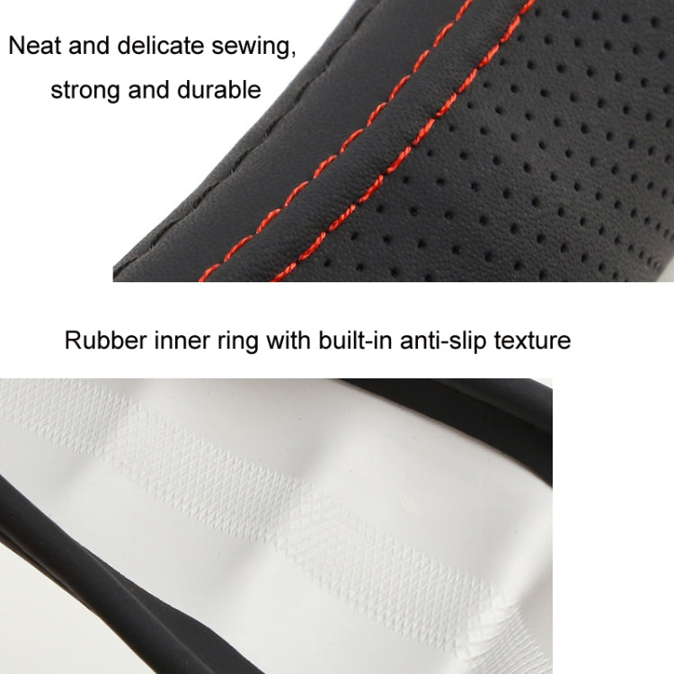 45cm Leather Truck Steering Wheel Cover(Black)