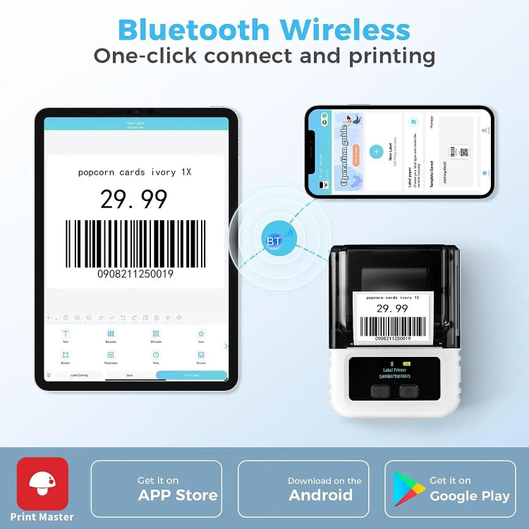 Phomemo M120 Label Maker Barcode Printer Bluetooth Thermal Label Machine