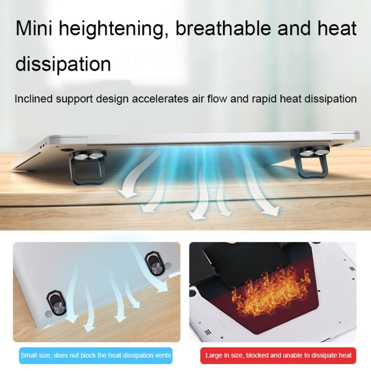1pair Metal Laptop Invisible Stand Mini Desktop Heightening Cooling Rack Folding Keyboard Stand