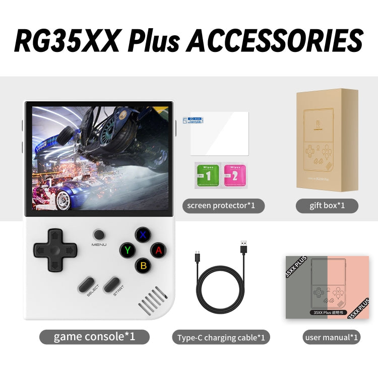 ANBERNIC RG35XX PLUS  Handheld Game Console 3.5-Inch IPS Screen Support HDMI TV 64GB(Retro Gray)
