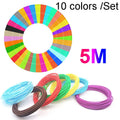 3D Printing Pen Consumables 1.75mm High Tough Line Material Environmental Raw Material Printing Silk Thread, 10colors /Set PCL 5m