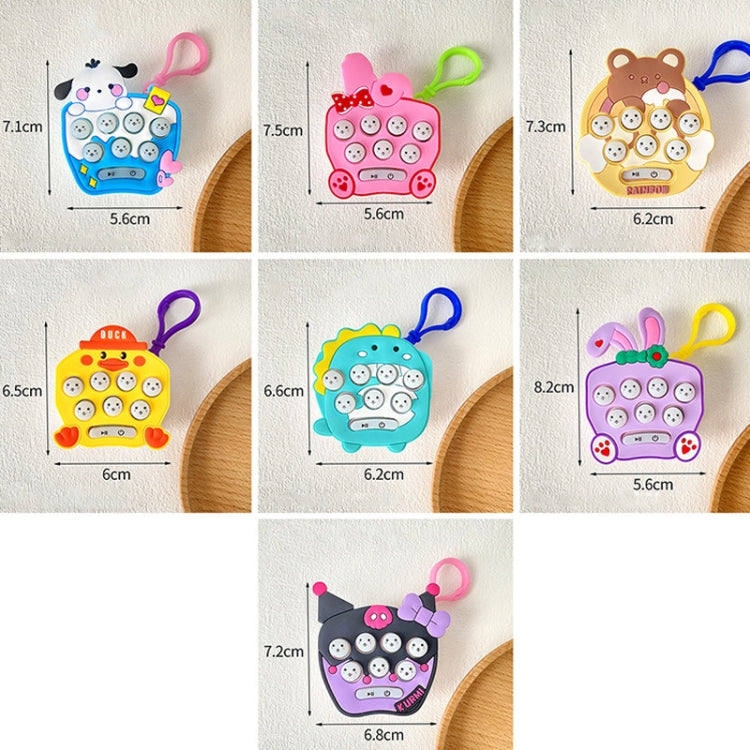 Cartoon Pattern Mini Palm Gaming Machine Play Mouse Electronic Lighting Decompressing Toy Keychain, Brown Bear, Carrot Rabbit