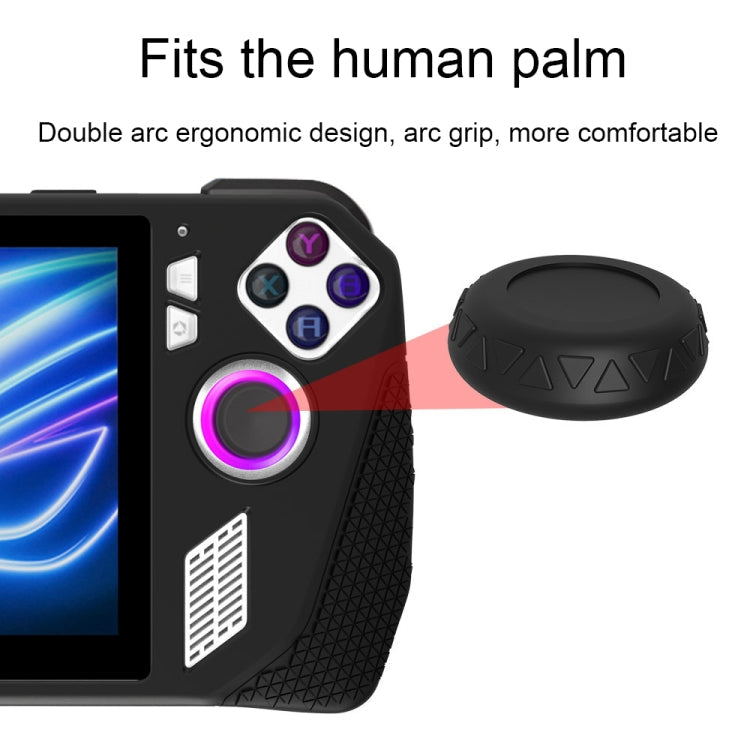 For ASUS ROG Ally Game Console Silicone Protective Cover + Button Cap Set Pocket Gaming Accessories, White, Black, Blue